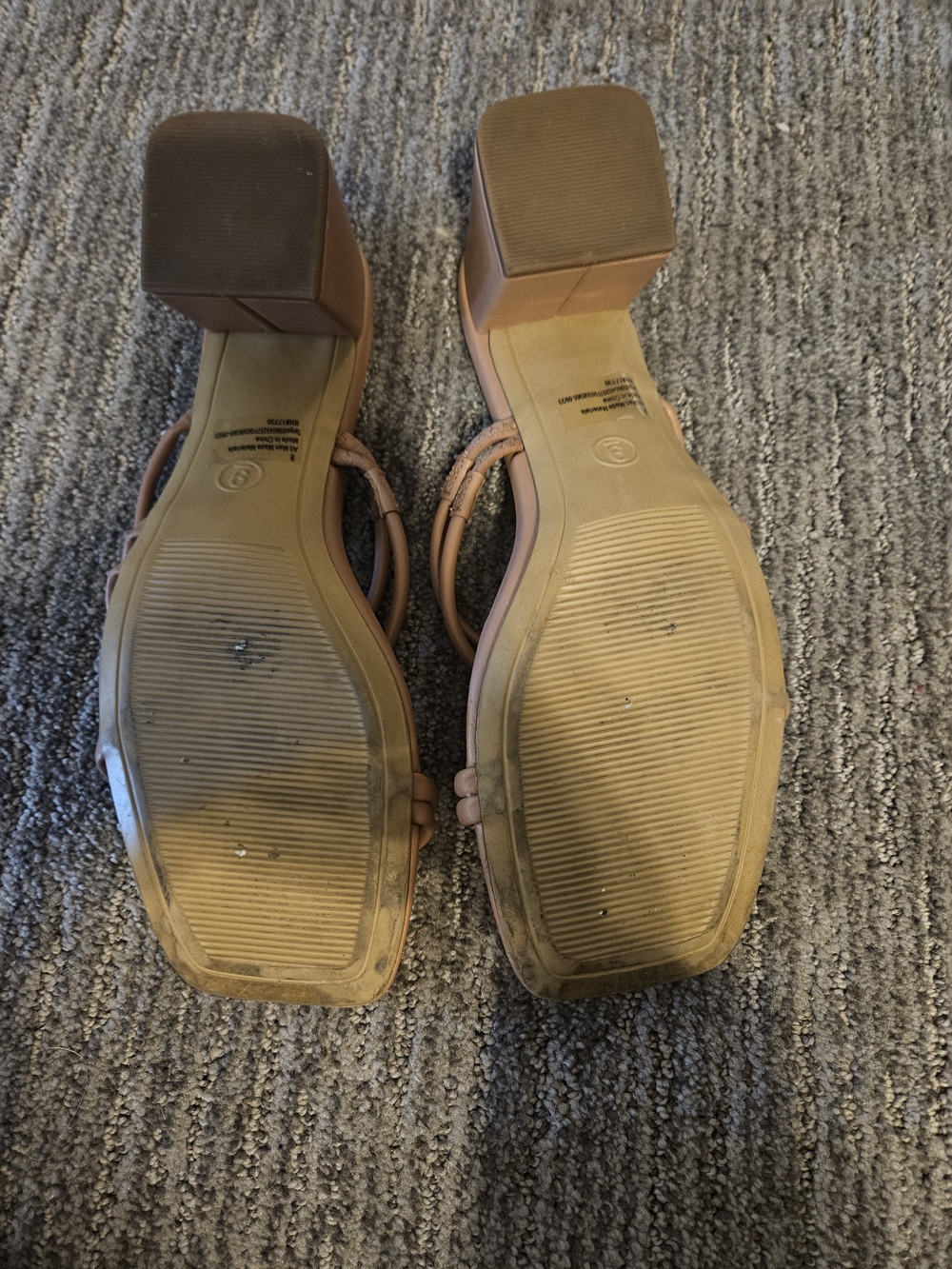 a new day Tan Strappy Square-Toe Mule Heels - Picture 2 of 3